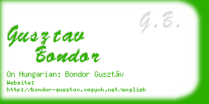 gusztav bondor business card