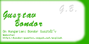 gusztav bondor business card